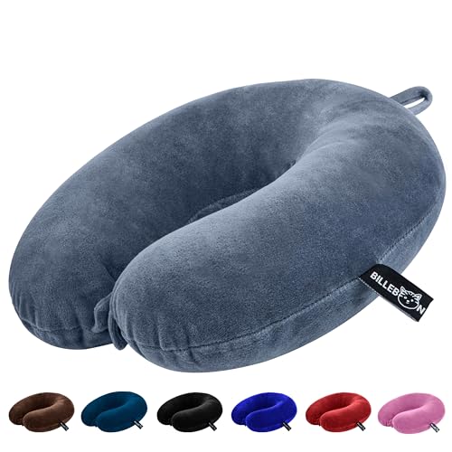 Billebon Premium Neck Pillow for Travelling Airplane Travel Pillow Comfortable Head Rest Neck Holder Pillow (Grey) - Grey