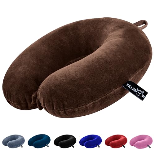 Billebon Premium Neck Pillow for Travelling Airplane Travel Pillow Comfortable Head Rest Neck Holder Pillow (Grey) - Brown